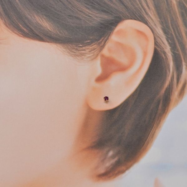 アメジスト ピアス 両耳 レディース K10 10金 2月 誕生石 約3mm ラウンド 上品 シンプル デザイン 誕生日 記念日 プレゼント ギフト  サブ画像1