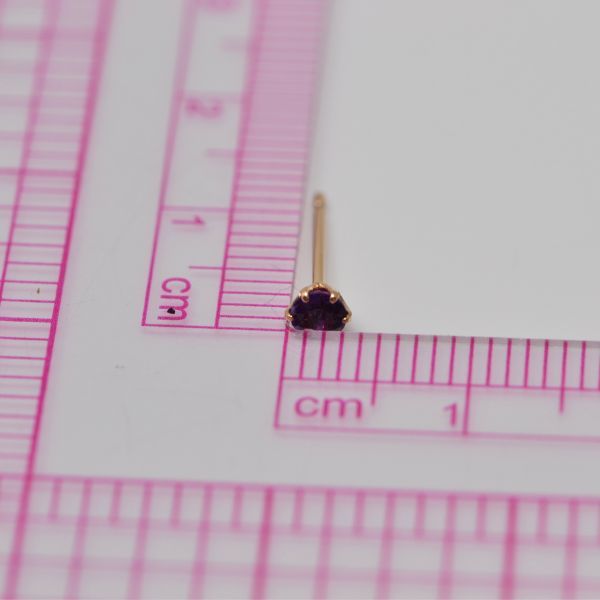アメジスト ピアス 両耳 レディース K10 10金 2月 誕生石 約3mm ラウンド 上品 シンプル デザイン 誕生日 記念日 プレゼント ギフト  サブ画像5