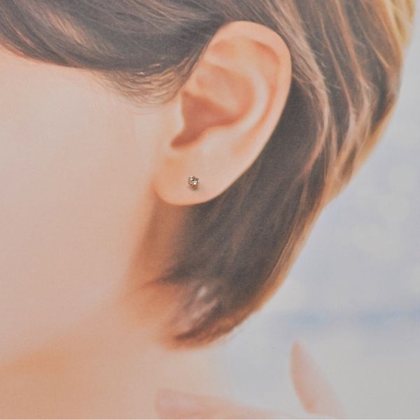 アクアマリン ピアス 両耳 レディース K10 10金 3月 誕生石 約3mm ラウンド 上品 シンプル デザイン 誕生日 プレゼント ギフト  サブ画像1