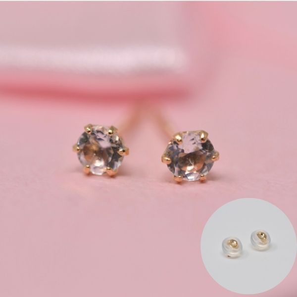 アクアマリン ピアス 両耳 レディース K10 10金 3月 誕生石 約3mm ラウンド 上品 シンプル デザイン 誕生日 プレゼント ギフト  サブ画像2