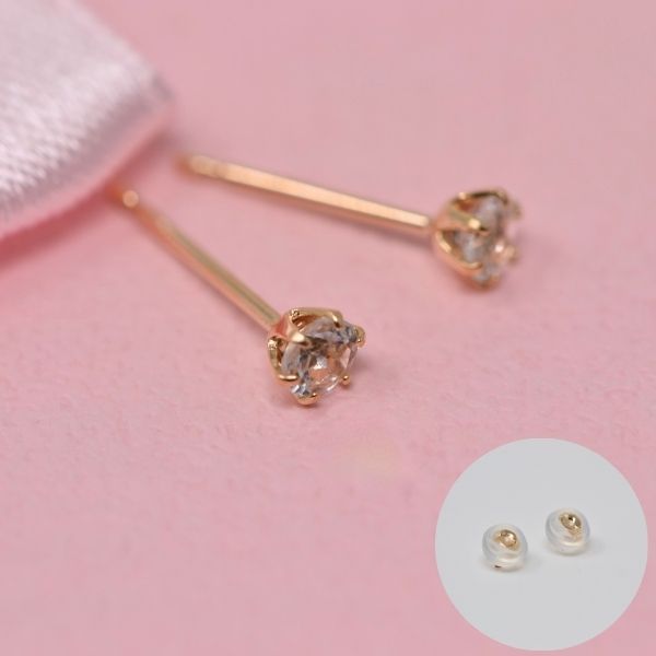 アクアマリン ピアス 両耳 レディース K10 10金 3月 誕生石 約3mm ラウンド 上品 シンプル デザイン 誕生日 プレゼント ギフト  サブ画像3