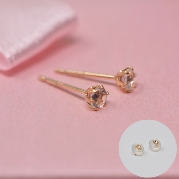 ブルームーンストーン ピアス 両耳 レディース K10 10金 6月 誕生石 約3mm ラウンド 上品 シンプル デザイン プレゼント ギフト  サブ画像3
