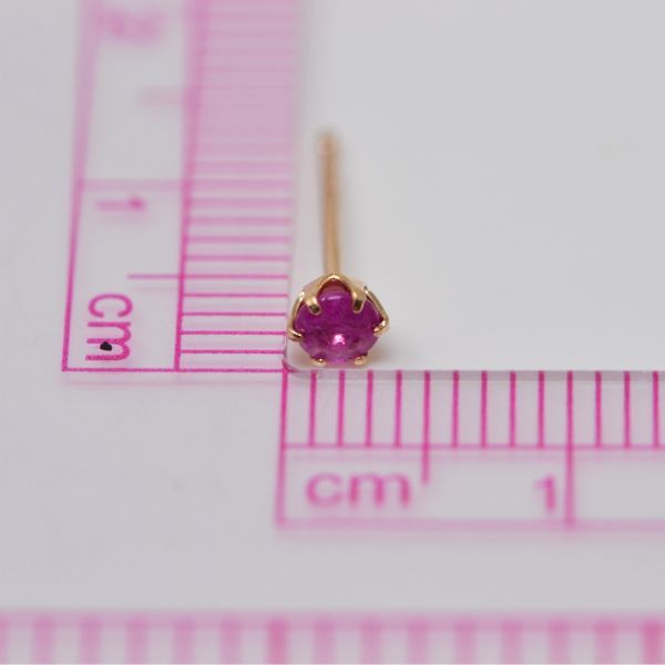 ルビー ピアス 両耳 レディース K10 10金 7月 誕生石 約3mm ラウンド 上品 シンプル デザイン 誕生日 記念日 プレゼント ギフト  サブ画像5