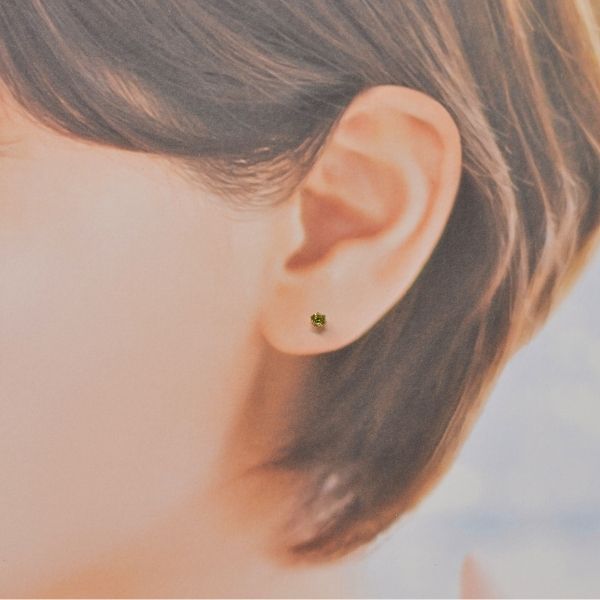 ペリドット ピアス 両耳 レディース K10 10金 8月 誕生石 約3mm ラウンド 上品 シンプル デザイン プレゼント ギフト サブ画像1