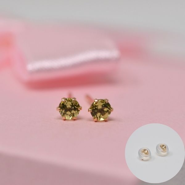 ペリドット ピアス 両耳 レディース K10 10金 8月 誕生石 約3mm ラウンド 上品 シンプル デザイン プレゼント ギフト サブ画像2