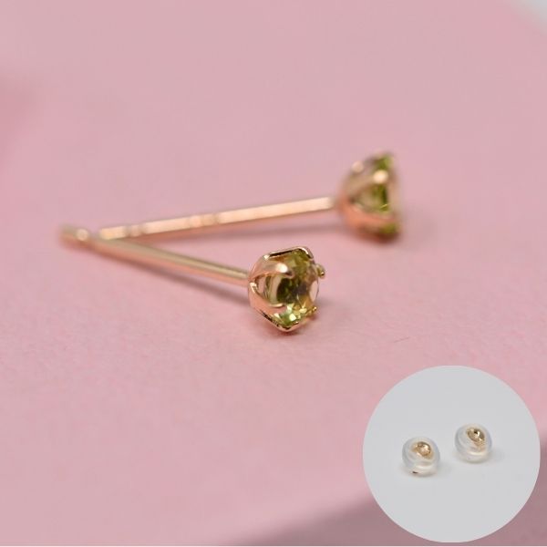 ペリドット ピアス 両耳 レディース K10 10金 8月 誕生石 約3mm ラウンド 上品 シンプル デザイン プレゼント ギフト サブ画像3