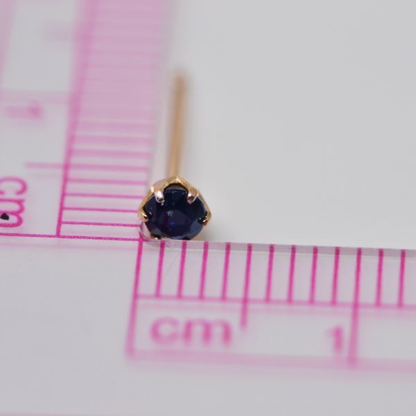 サファイア ピアス 両耳 レディース K10 10金 9月 誕生石 約3mm ラウンド 上品 シンプル デザイン 誕生日 記念日 プレゼント ギフト  サブ画像5