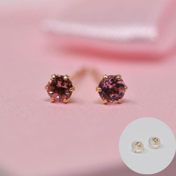 ピンクトルマリン ピアス 両耳 レディース K10 10金 10月 誕生石 約3mm ラウンド 上品 シンプル デザイン プレゼント ギフト サブ画像2