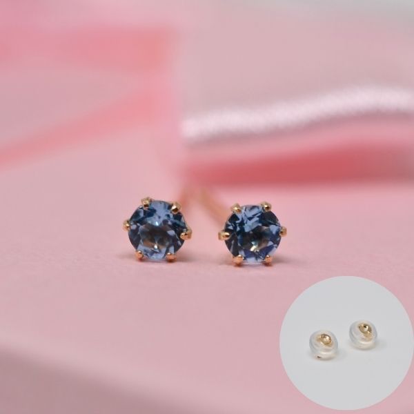 ブルートパーズ ピアス 両耳 レディース K10 10金 11月 誕生石 約3mm ラウンド 上品 シンプル デザイン 誕生日 記念日 プレゼント ギフト  サブ画像2