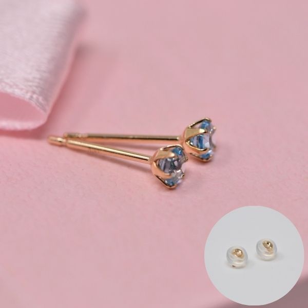ブルートパーズ ピアス 両耳 レディース K10 10金 11月 誕生石 約3mm ラウンド 上品 シンプル デザイン 誕生日 記念日 プレゼント ギフト  サブ画像3