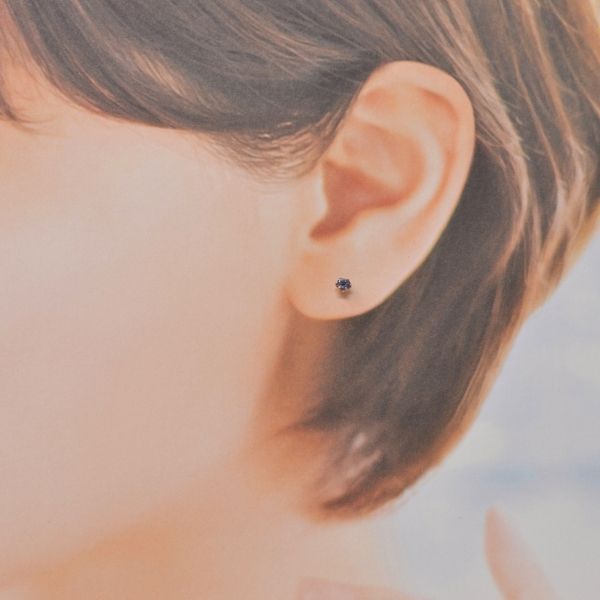 タンザナイト ピアス 両耳 レディース K10 10金 12月 誕生石 約3mm ラウンド 上品 シンプル デザイン 誕生日 記念日 プレゼント ギフト  サブ画像1