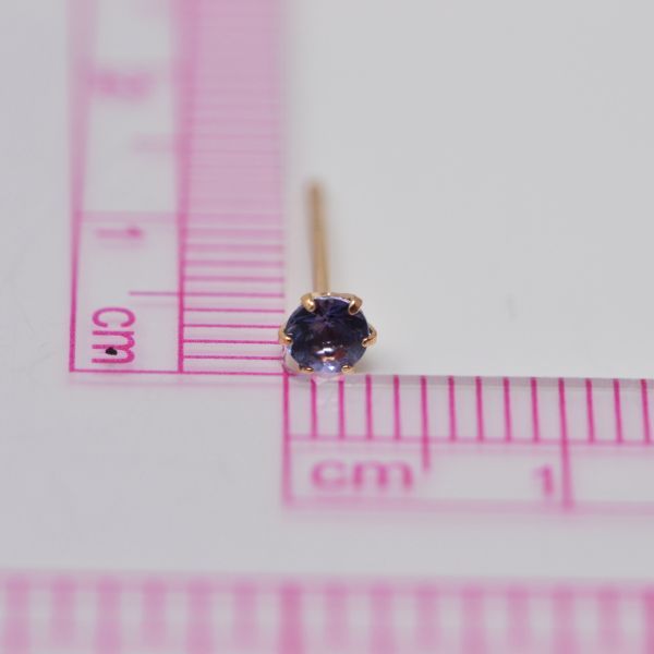タンザナイト ピアス 両耳 レディース K10 10金 12月 誕生石 約3mm ラウンド 上品 シンプル デザイン 誕生日 記念日 プレゼント ギフト  サブ画像5